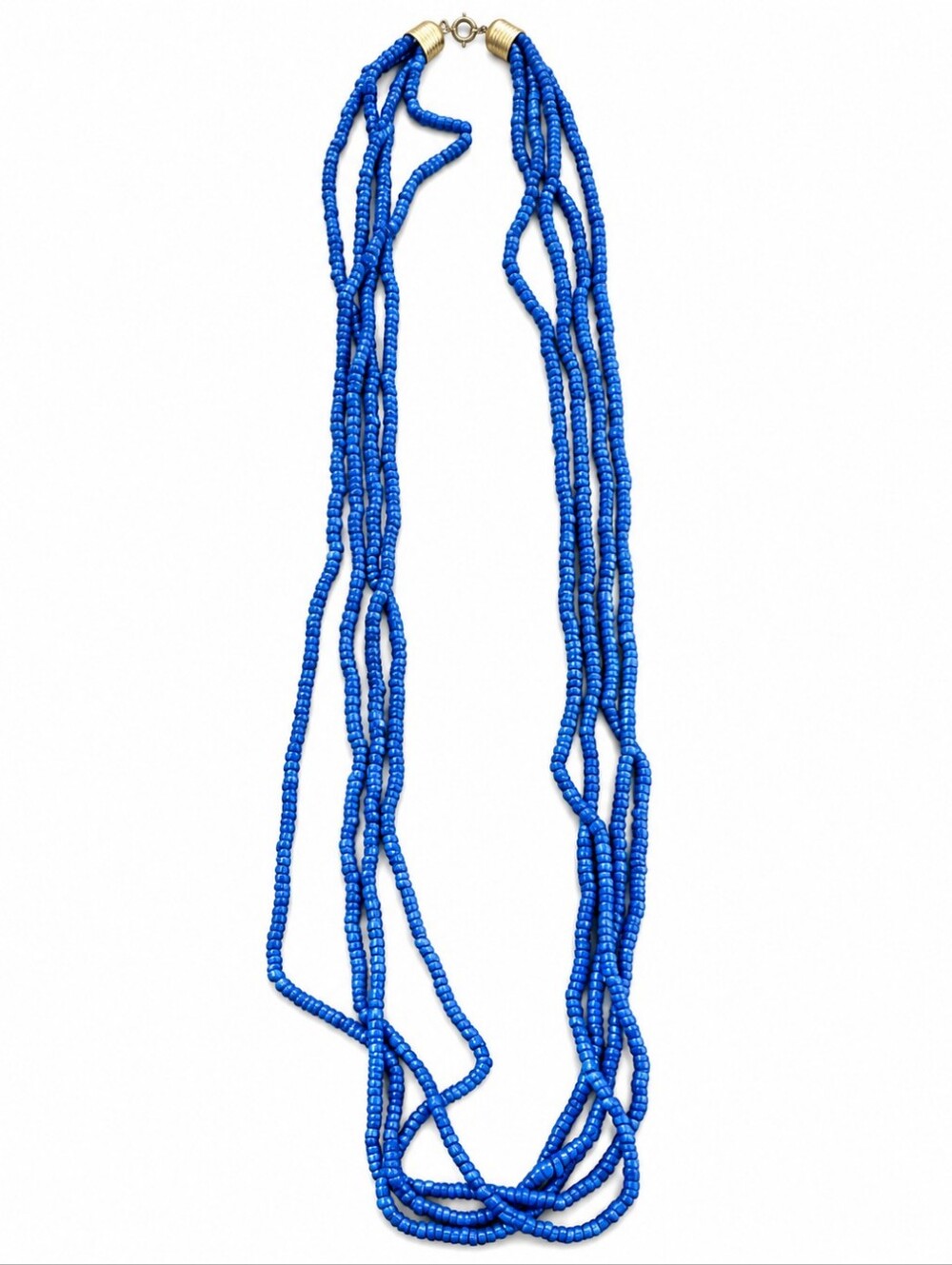 Multi-Strand Blue Seed Bead Necklace - Women's Jewelry